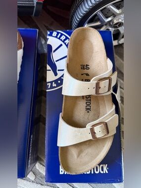 Birkenstock [9] Sydney BS Graceful Pearl White Sandals Narow Fit 1016171